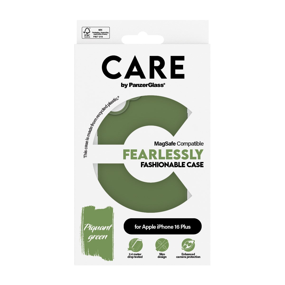 CARE by PanzerGlass® Case Grøn m. MagSafe iPhone 16 Plus